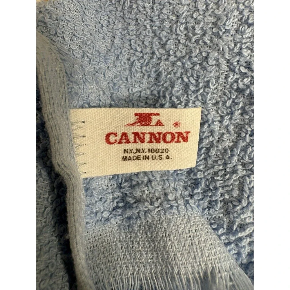 Vintage Blue Cannon Towels 6 Pc Floral Fringed USA 4 Towels 2 Washcloths NEW
